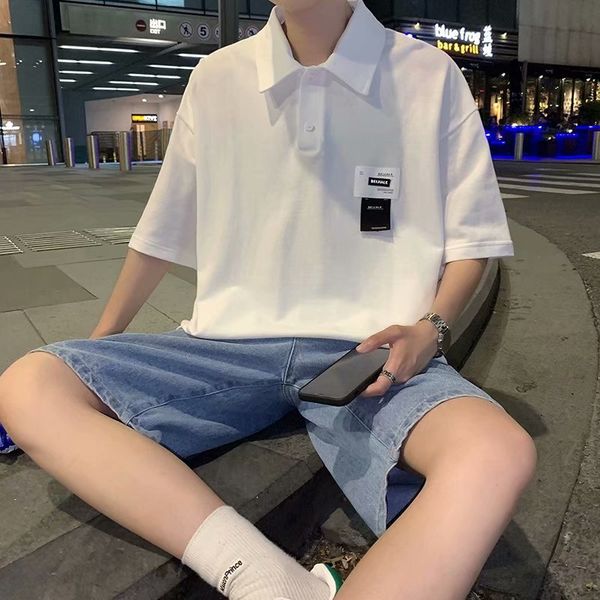 short-sleeved men's summer lapel t-shirt clothes trend tide brand loose ins hong kong style polo shirt half-sleeved wild five-point sle, White;black
short-sleeved men's summer lapel t-shirt clothes trend tide brand loose ins hong kong style polo shirt half-sleeved wild five-point sle, White;black