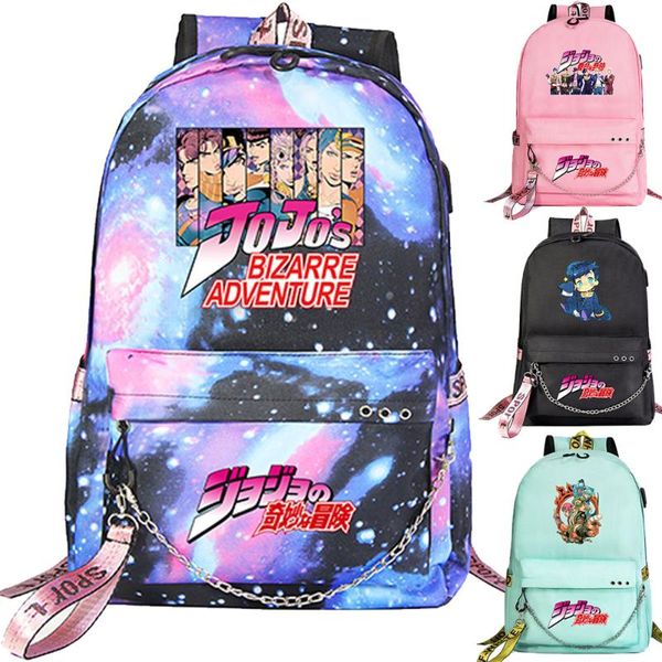 backpack jo's wonderful adventure prints boys girls kids school bag women usb chain canvas men bagpack packsack bookbag
backpack jo's wonderful adventure prints boys girls kids school bag women usb chain canvas men bagpack packsack bookbag