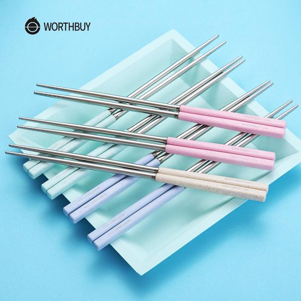 chopsticks worthbuy 4/8 pairs 304 stainless steel chinese with wheat straw handle reusable set sticks for sushi
chopsticks worthbuy 4/8 pairs 304 stainless steel chinese with wheat straw handle reusable set sticks for sushi
