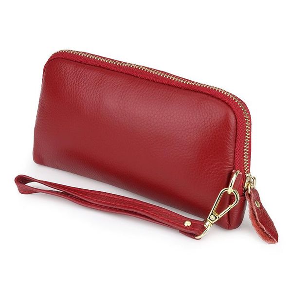 wallets genuine leather women wallet arrivals ladies zipper purse with hand rope large capacity european and american, Red;black
wallets genuine leather women wallet arrivals ladies zipper purse with hand rope large capacity european and american, Red;black