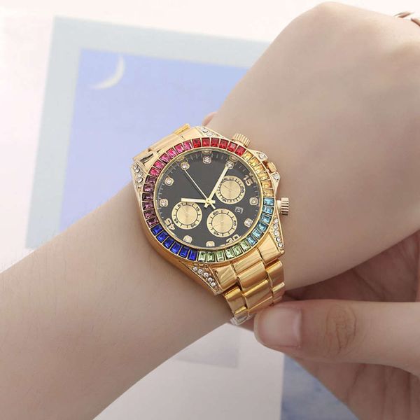 watch steel band color diamond watch full hip hop men's three eye with calendar man, Slivery;brown
watch steel band color diamond watch full hip hop men's three eye with calendar man, Slivery;brown