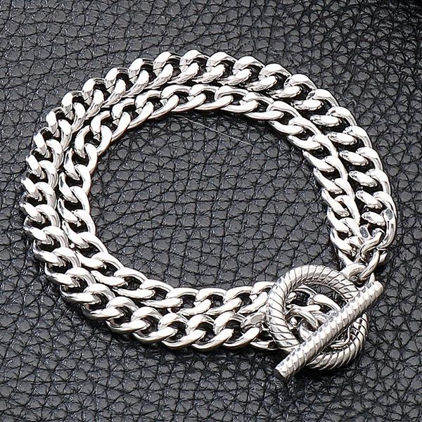 link, chain 316l stainless steel men's hand bracelets male double man bracelet handles for men gift him boyfriend mannen armband, Black
link, chain 316l stainless steel men's hand bracelets male double man bracelet handles for men gift him boyfriend mannen armband, Black