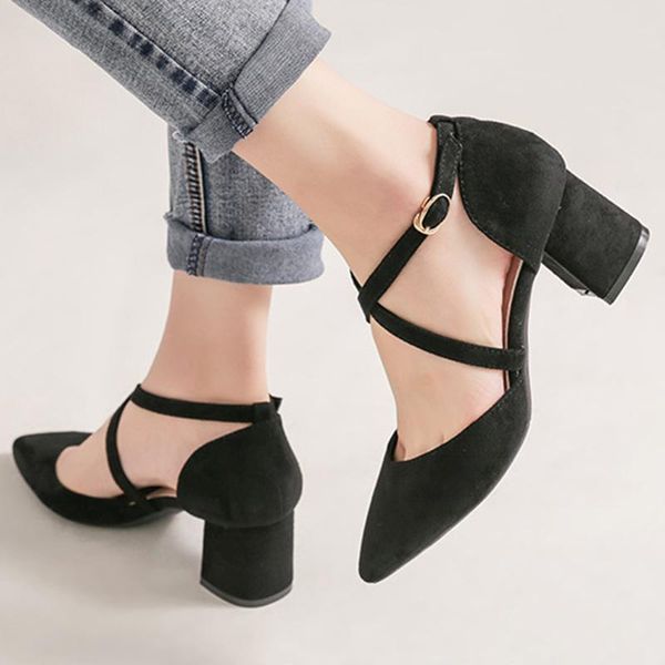 dress shoes women simple single thick heel cross lace up sandals summer high heels pumps candy color, Black
dress shoes women simple single thick heel cross lace up sandals summer high heels pumps candy color, Black
