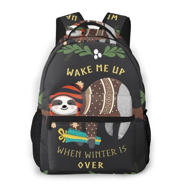 casual daypack cute baby sloth sleeping on tree and holding gift box travel school bag with pockets for student bags
casual daypack cute baby sloth sleeping on tree and holding gift box travel school bag with pockets for student bags