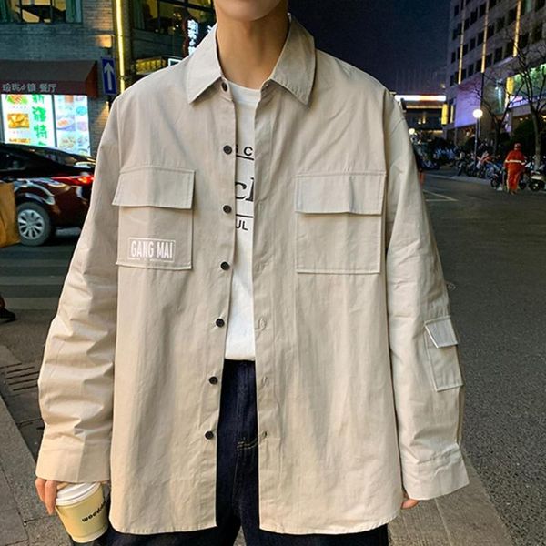 spring summer men jacket shirts streetwear pocket solide oversize long sleeve loose casual shirt clothes men's, White;black
spring summer men jacket shirts streetwear pocket solide oversize long sleeve loose casual shirt clothes men's, White;black
