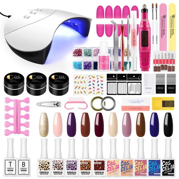 nail set uv extension gel polish electric drill with led lamp all for manicure decoration tools kit building art kits
nail set uv extension gel polish electric drill with led lamp all for manicure decoration tools kit building art kits