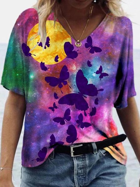 women's t-shirt animal print v-neck short sleeve graphic t-shirts fashion women shirts, White
women's t-shirt animal print v-neck short sleeve graphic t-shirts fashion women shirts, White