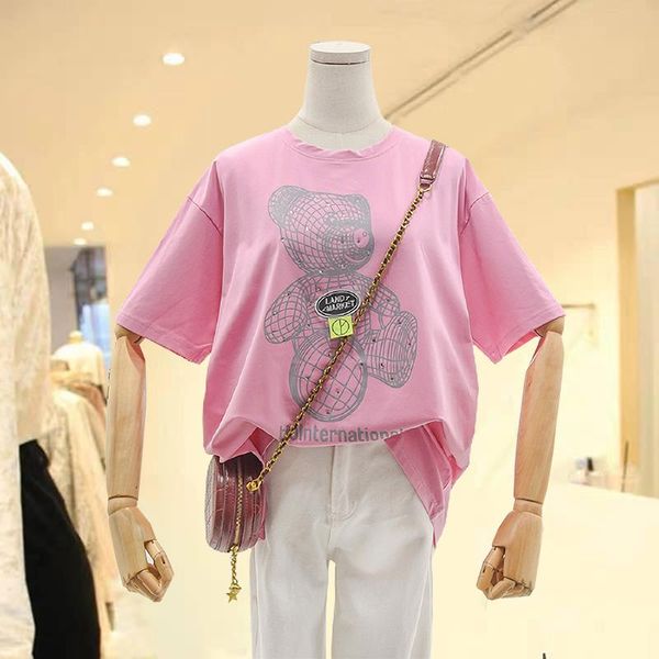 women's t-shirt 2021 korean style summer short-sleeved cotton loose round neck cartoon bear diamond harajuku, White
women's t-shirt 2021 korean style summer short-sleeved cotton loose round neck cartoon bear diamond harajuku, White