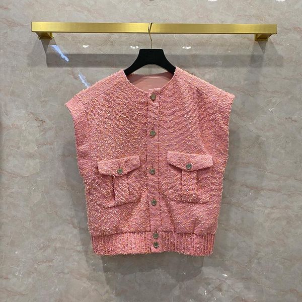 women's jackets style europe designer 100% silk lining sleeveless o-neck tweed c766, Black;brown
women's jackets style europe designer 100% silk lining sleeveless o-neck tweed c766, Black;brown