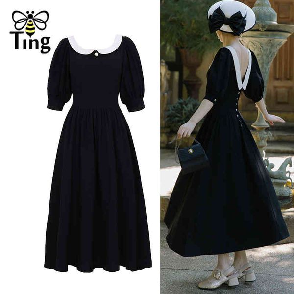 vintage elegant black a line casual summer street boho dress retro solf girl open back vestidos elbise gothic 210513, Black;gray
vintage elegant black a line casual summer street boho dress retro solf girl open back vestidos elbise gothic 210513, Black;gray