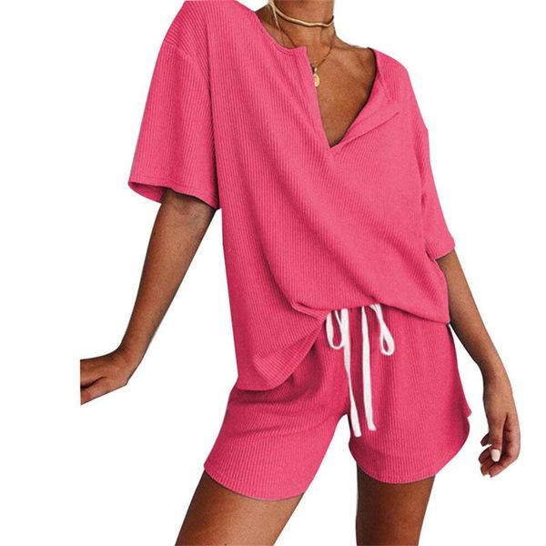 women's tracksuits 2 piece set women tracksuit summer clothes rib v-neck short sleeve shorts suit casual loose sets lounge wear outfits, Gray
women's tracksuits 2 piece set women tracksuit summer clothes rib v-neck short sleeve shorts suit casual loose sets lounge wear outfits, Gray