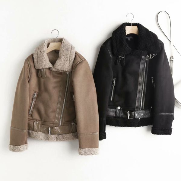 puwd vintage woman camel thick leather coat with fur fashion ladies winter warm outerwear female cool zipper jackets 210427, Black
puwd vintage woman camel thick leather coat with fur fashion ladies winter warm outerwear female cool zipper jackets 210427, Black