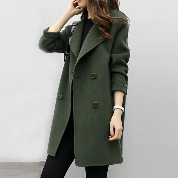 women's wool & blends 2021 new womens blend coat turn down collar slim belt double breasted coats autumn winter elegant female ove, Black
women's wool & blends 2021 new womens blend coat turn down collar slim belt double breasted coats autumn winter elegant female ove, Black