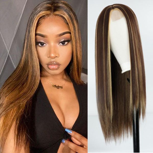 synthetic wigs long straight mid-point wig mixed dark brown and blonde two-color suitable for black/white women daily/cosplay
synthetic wigs long straight mid-point wig mixed dark brown and blonde two-color suitable for black/white women daily/cosplay