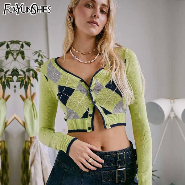 foryunshes women green plaid cardigan knitted coat autumn korean fashion vintage short sweater jacket sweet cropped 210709, White;black
foryunshes women green plaid cardigan knitted coat autumn korean fashion vintage short sweater jacket sweet cropped 210709, White;black