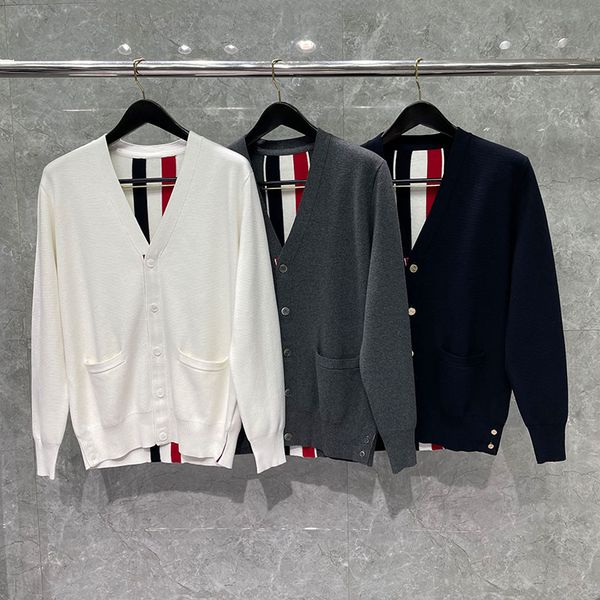 tb thom and tb browne sweater men women's sweaters fashion brand casual coats high street fine cotton striped center back outerwear cla, White;black
tb thom and tb browne sweater men women's sweaters fashion brand casual coats high street fine cotton striped center back outerwear cla, White;black