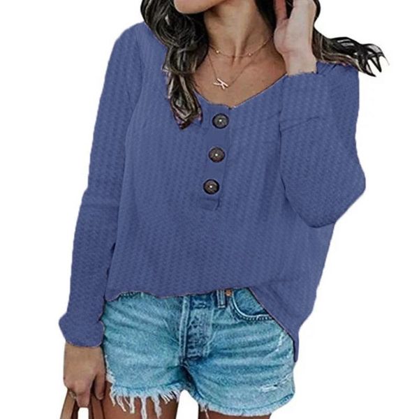 women's blouses & shirts women knitted blouse shirt autumn long sleeve solid color round-neck button plus size elegant casual basic blu, White
women's blouses & shirts women knitted blouse shirt autumn long sleeve solid color round-neck button plus size elegant casual basic blu, White