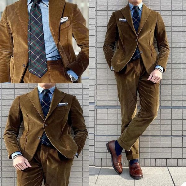 men's suits & blazers classic designed notch lapel brown corduroy men man blazer groom wear slim fit 2 pieces jacket with pants tuxedo, White;black
men's suits & blazers classic designed notch lapel brown corduroy men man blazer groom wear slim fit 2 pieces jacket with pants tuxedo, White;black