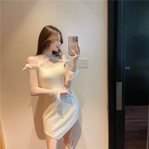 casual dresses lace patchwork slash neck bodycon dress vestido de mujer for women aesthetic clothes early autumn arrival korean, Black;gray
casual dresses lace patchwork slash neck bodycon dress vestido de mujer for women aesthetic clothes early autumn arrival korean, Black;gray