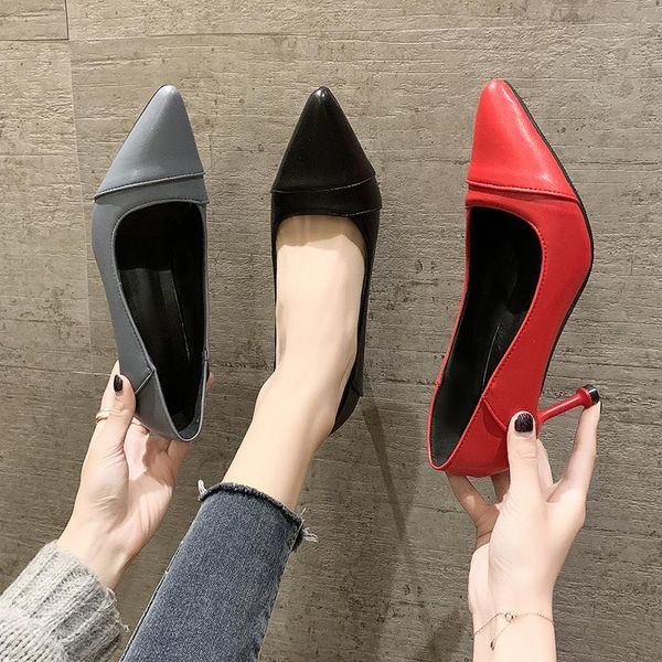 dress shoes high-quality leather thin heels office fashion women's high heel pointed wild pumps zapatos de mujer w37-40, Black
dress shoes high-quality leather thin heels office fashion women's high heel pointed wild pumps zapatos de mujer w37-40, Black