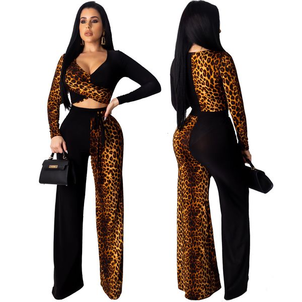 et leopard panelled women sleeves v neck t shirt and high waist long pants elegant party casual outfits two pieces suits, Gray
et leopard panelled women sleeves v neck t shirt and high waist long pants elegant party casual outfits two pieces suits, Gray