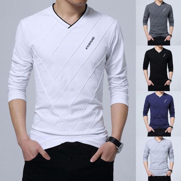 men's t-shirts casual men shirt solid color long sleeve letter rhombus decor pullover shirts for vintage clothes social, White;black
men's t-shirts casual men shirt solid color long sleeve letter rhombus decor pullover shirts for vintage clothes social, White;black