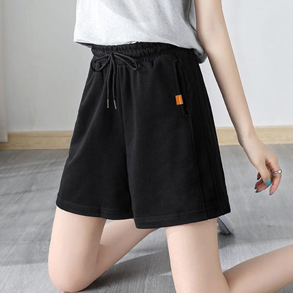 women's shorts solid sweatpants elastic loose summer high-waist a-line wide leg trendy gray black casual pants, White;black
women's shorts solid sweatpants elastic loose summer high-waist a-line wide leg trendy gray black casual pants, White;black