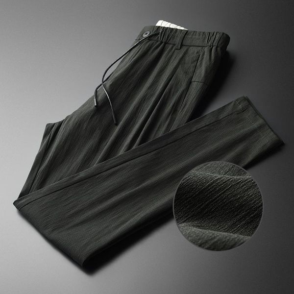men's pants lu spring man luxury fashion wrinkle fabric straight skinny men plus size 4xl drawstring trousers, Black
men's pants lu spring man luxury fashion wrinkle fabric straight skinny men plus size 4xl drawstring trousers, Black