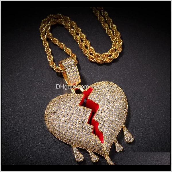 & pendants delivery 2021 iced out broken heart pendant necklace mens womens fashion hip hop jewelry gold sier water drop heartbreak necklace, Silver
& pendants delivery 2021 iced out broken heart pendant necklace mens womens fashion hip hop jewelry gold sier water drop heartbreak necklace, Silver