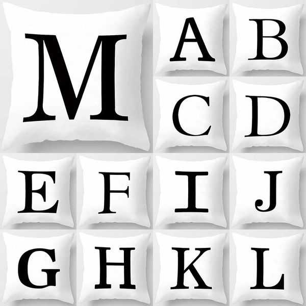 cushion/decorative pillow simple black white english letter alphabet cushion cover polyester throw pillowcase sofa home decorative covers 40
cushion/decorative pillow simple black white english letter alphabet cushion cover polyester throw pillowcase sofa home decorative covers 40