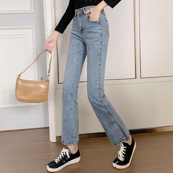 women's jeans high waist was thin and wide legs slim irregular wild stretch nine points micro-flared pants 2021, Blue
women's jeans high waist was thin and wide legs slim irregular wild stretch nine points micro-flared pants 2021, Blue