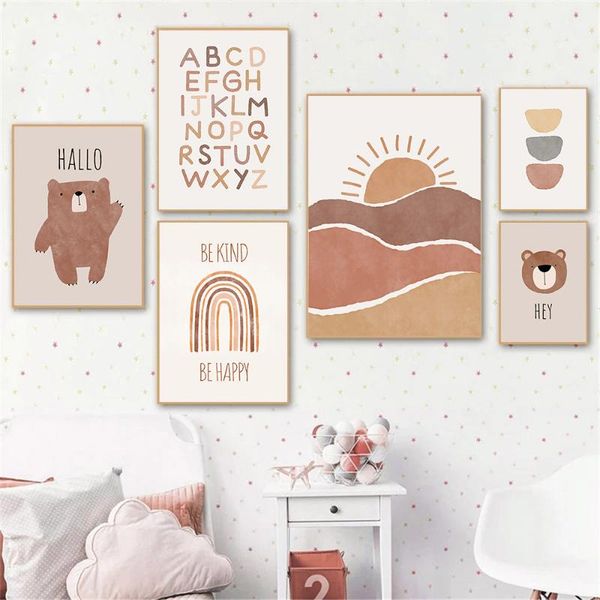 paintings baby bear canvas painting sun rainbow nursery wall art print poster abc alphabet boho pictures kids room decorposters
paintings baby bear canvas painting sun rainbow nursery wall art print poster abc alphabet boho pictures kids room decorposters