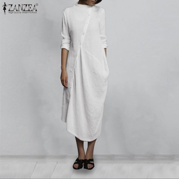 women's blouses & shirts zanzea autumn long sleeve sundress 2021 women mid-calf shirt dress ladies retro casual solid robe longue, White
women's blouses & shirts zanzea autumn long sleeve sundress 2021 women mid-calf shirt dress ladies retro casual solid robe longue, White