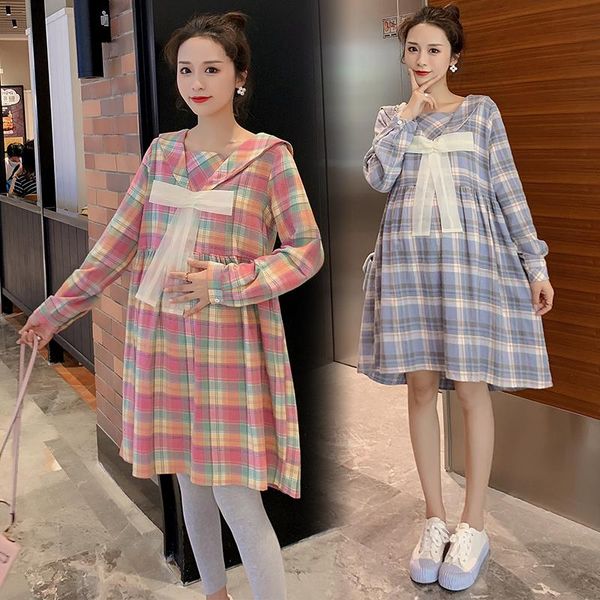 maternity dresses 8905# dress spring autumn plaid color block cotton long sleeves loose stylish for pregnant women mom, White
maternity dresses 8905# dress spring autumn plaid color block cotton long sleeves loose stylish for pregnant women mom, White