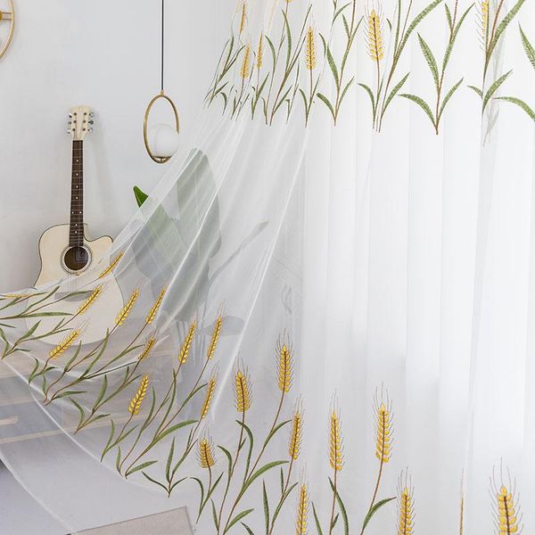 gold wheat embroidered tulle curtain for living room farm plant barley pattern translucent veil balcony window drapes js261c &
gold wheat embroidered tulle curtain for living room farm plant barley pattern translucent veil balcony window drapes js261c &