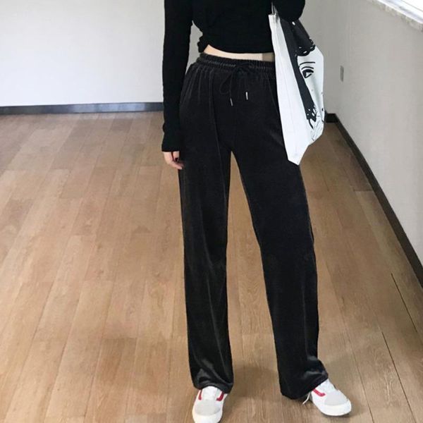 women's pants & capris genayooa loose velvet trousers women winter high waist wide leg black elastic street female korean, Black;white
women's pants & capris genayooa loose velvet trousers women winter high waist wide leg black elastic street female korean, Black;white