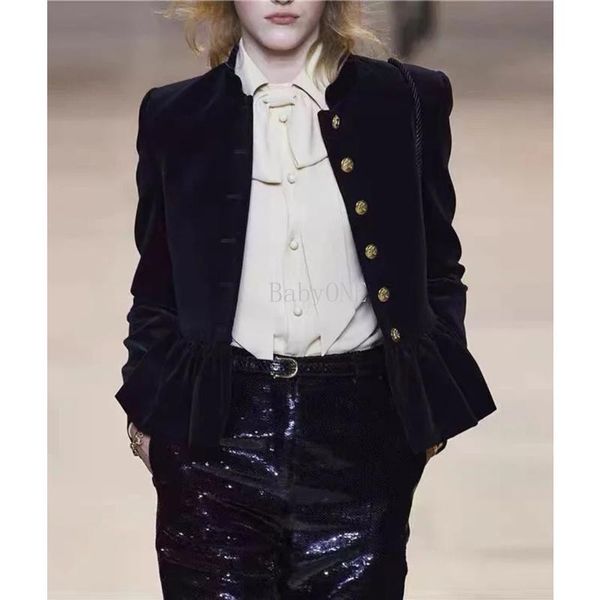 10.13 autumn fashion women's dress exquisite gold necklace button folding flyer short velvet coat jackets, Black;brown
10.13 autumn fashion women's dress exquisite gold necklace button folding flyer short velvet coat jackets, Black;brown