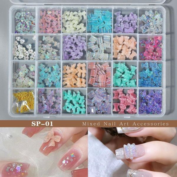 nail art decorations 24 grid butterfly bow bear crystal rhinestones accessories for diy manicure design, Silver;gold
nail art decorations 24 grid butterfly bow bear crystal rhinestones accessories for diy manicure design, Silver;gold