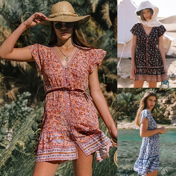 2021 spring and summer new european and american beach skirt printed single breasted v-neck short sleeve bohemian women's dress, Black;gray
2021 spring and summer new european and american beach skirt printed single breasted v-neck short sleeve bohemian women's dress, Black;gray