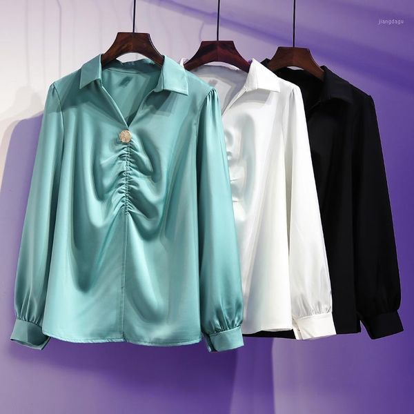 spring korean blouse women large size long-sleeved v-neck solid color shirt plus casual 5xl women's blouses & shirts, White
spring korean blouse women large size long-sleeved v-neck solid color shirt plus casual 5xl women's blouses & shirts, White