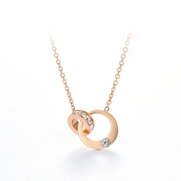 pendant necklaces fashion korean style simple double round zircon necklace for womwn stainless steel crystal circle choker jewelry gift, Silver
pendant necklaces fashion korean style simple double round zircon necklace for womwn stainless steel crystal circle choker jewelry gift, Silver