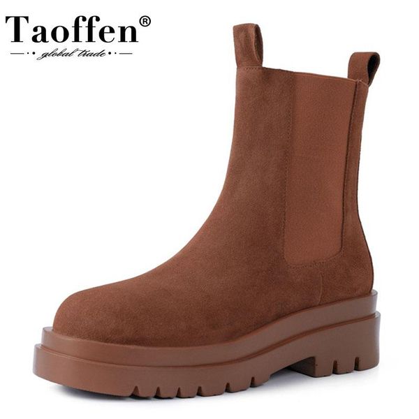 boots taoffen women ankle thick bottom real leather short fashion cool winter shoes footwear size 34-39, Black
boots taoffen women ankle thick bottom real leather short fashion cool winter shoes footwear size 34-39, Black