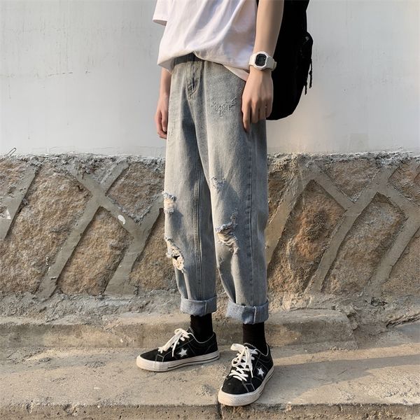 men's jeans wholesale fashion light-color jeans men's trendy brand loose ripped nine-point pants all-match summer straight harem 3, Blue
men's jeans wholesale fashion light-color jeans men's trendy brand loose ripped nine-point pants all-match summer straight harem 3, Blue
