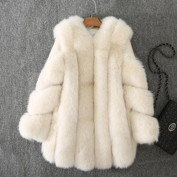 women's fur & faux fashion winter warm leather coat imported all-leather natural mid-length ladies jacket, Black
women's fur & faux fashion winter warm leather coat imported all-leather natural mid-length ladies jacket, Black