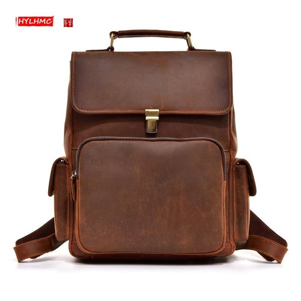 backpack genuine leather men retro male lock shoulder bag travel backpacks wear vintage lapbags
backpack genuine leather men retro male lock shoulder bag travel backpacks wear vintage lapbags