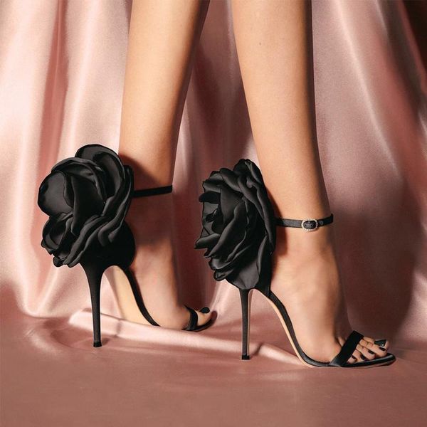 big flower appliques women sandals runway brand high thin heels shoes ladies summer party club pumps, Black
big flower appliques women sandals runway brand high thin heels shoes ladies summer party club pumps, Black