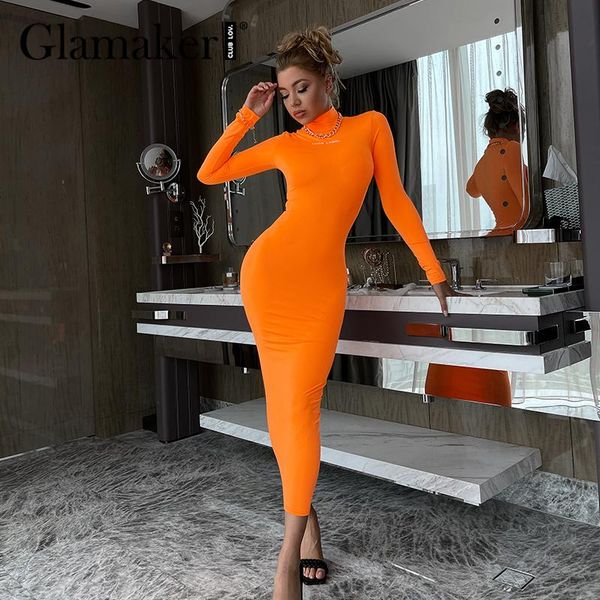 casual dresses glamaker fluorescent orange party bodycon midi dress slim club dinner long sleeve vestidos turtleneck letter, Black;gray
casual dresses glamaker fluorescent orange party bodycon midi dress slim club dinner long sleeve vestidos turtleneck letter, Black;gray