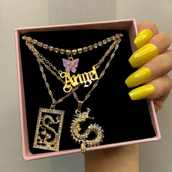 flag new multi layer dragon charms crystal chains for women punk gold angel letter keybone chain hiphop gifts jewelry, Silver
flag new multi layer dragon charms crystal chains for women punk gold angel letter keybone chain hiphop gifts jewelry, Silver