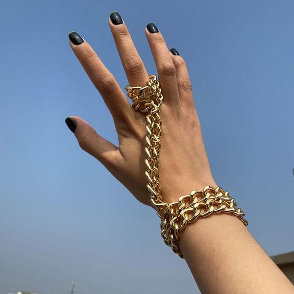 link, chain punk aluminum metal charm bracelets & bangles rings fashion jewelry gift mulitlayer chunky for women men, Black
link, chain punk aluminum metal charm bracelets & bangles rings fashion jewelry gift mulitlayer chunky for women men, Black