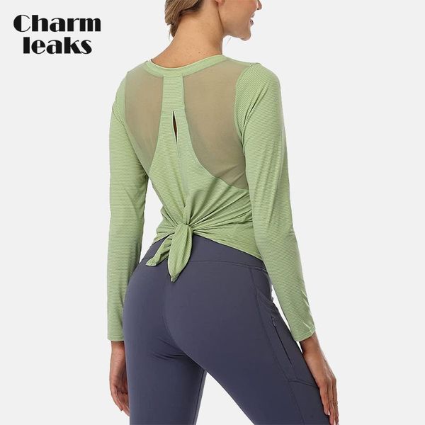 yoga outfit charmleaks women's workout shirts long sleeve breathable mesh fashion tie back
yoga outfit charmleaks women's workout shirts long sleeve breathable mesh fashion tie back
